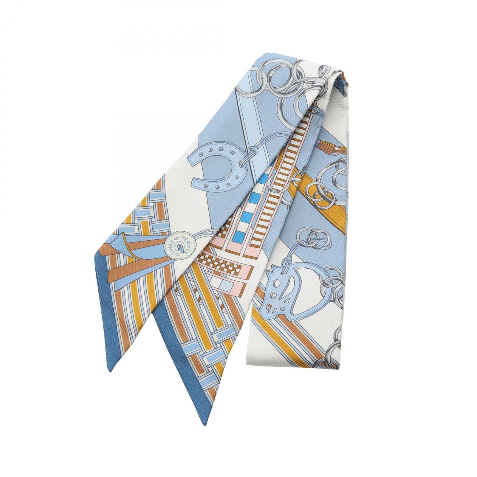 エルメス HERMES スカーフ ツイリー BRIDES ET GRIS GRIS シルク