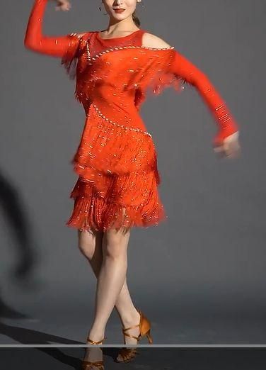 社交ダンスドレス ラテンドレス ラメ 競技 オーダーメイド