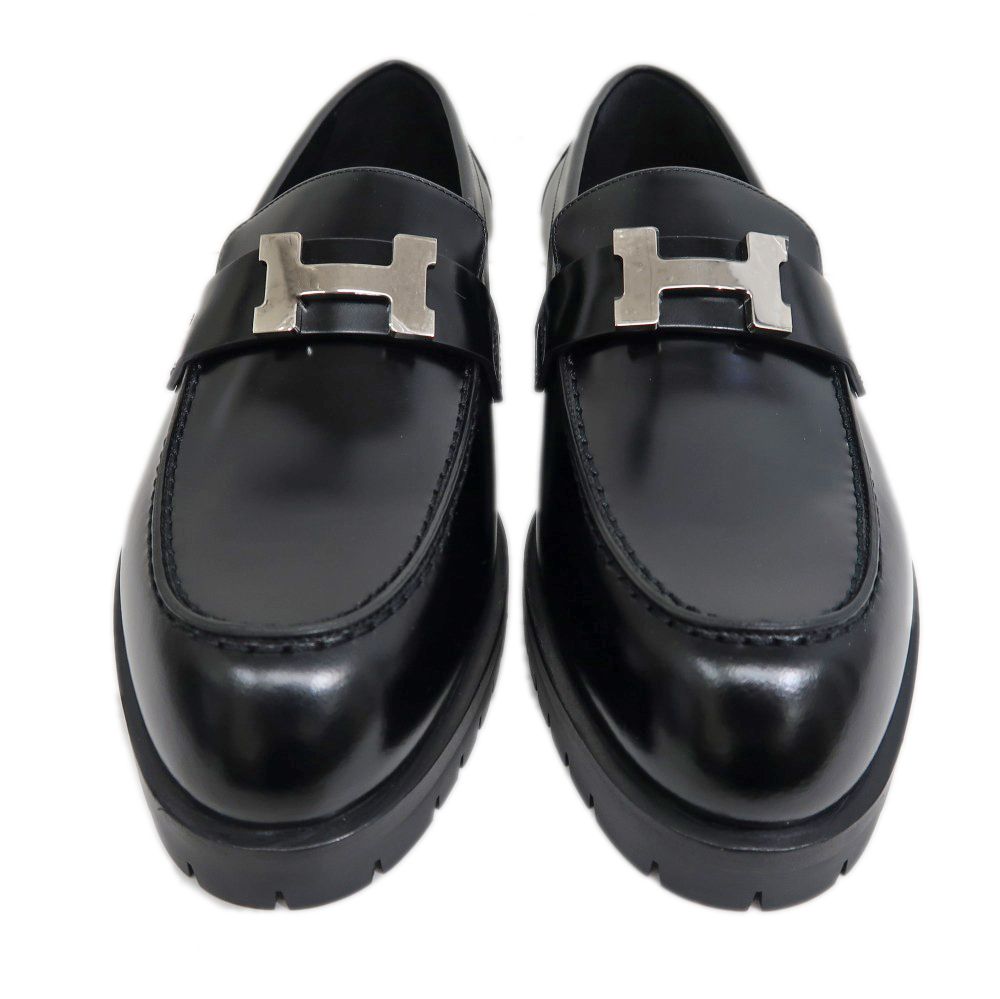 新品同様　エルメス　フォーブル　モカシン　パンプス　37.5 黒 モカシン-《フォーブル》--