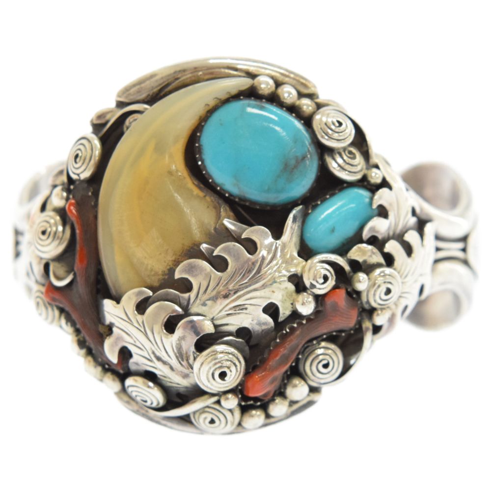 INDIAN JEWELRY ターコイズ コーラル バングル STERLING インディアン