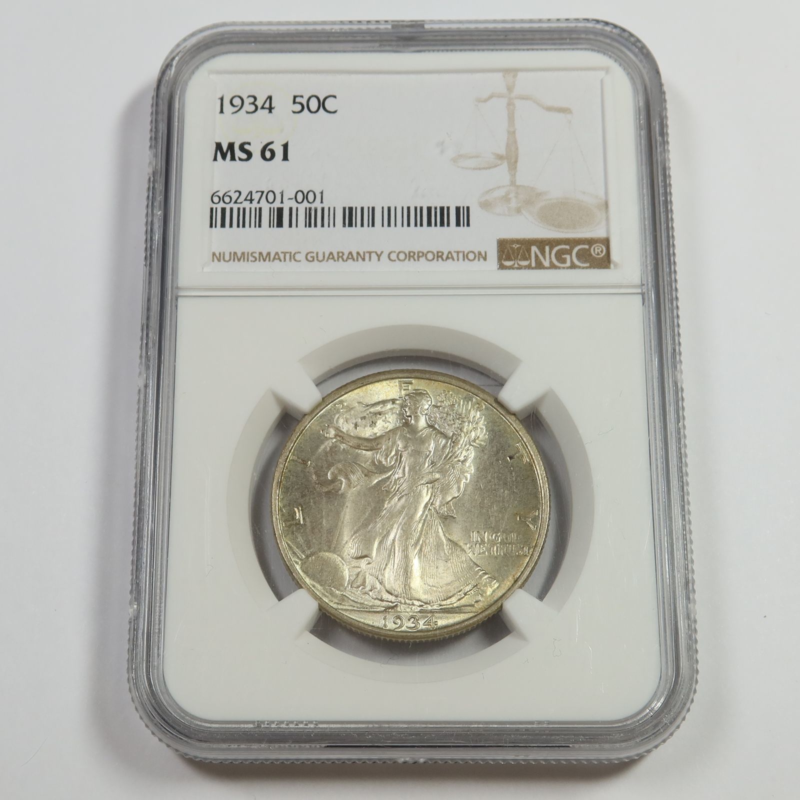 1934 P NGC MS61 - Silver Walking Liberty Half Dollar - 50c Coin