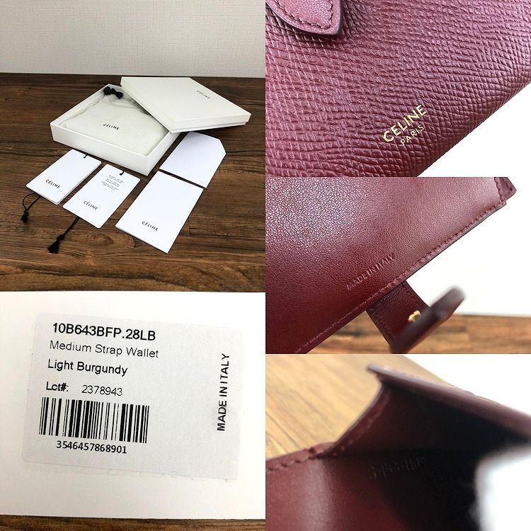 444 送料込み！ 極美品 CELINE ミディアムストラップウォレット  