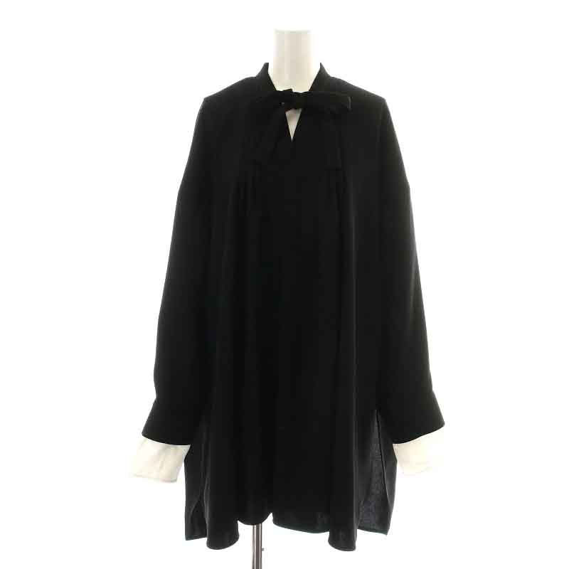 エンフォルド ENFOLD 22AW LAYERED-CUFF BLOUSE チュニック ボウタイ