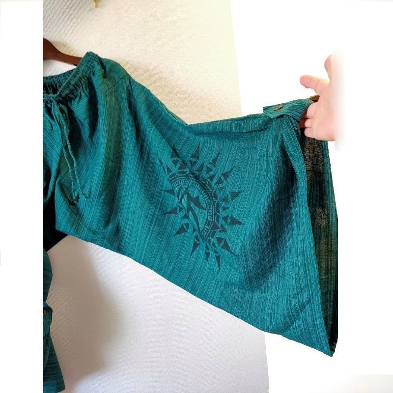 サルエルパンツ 刺繍ポケット付き モン族 民族衣装古布 コットン