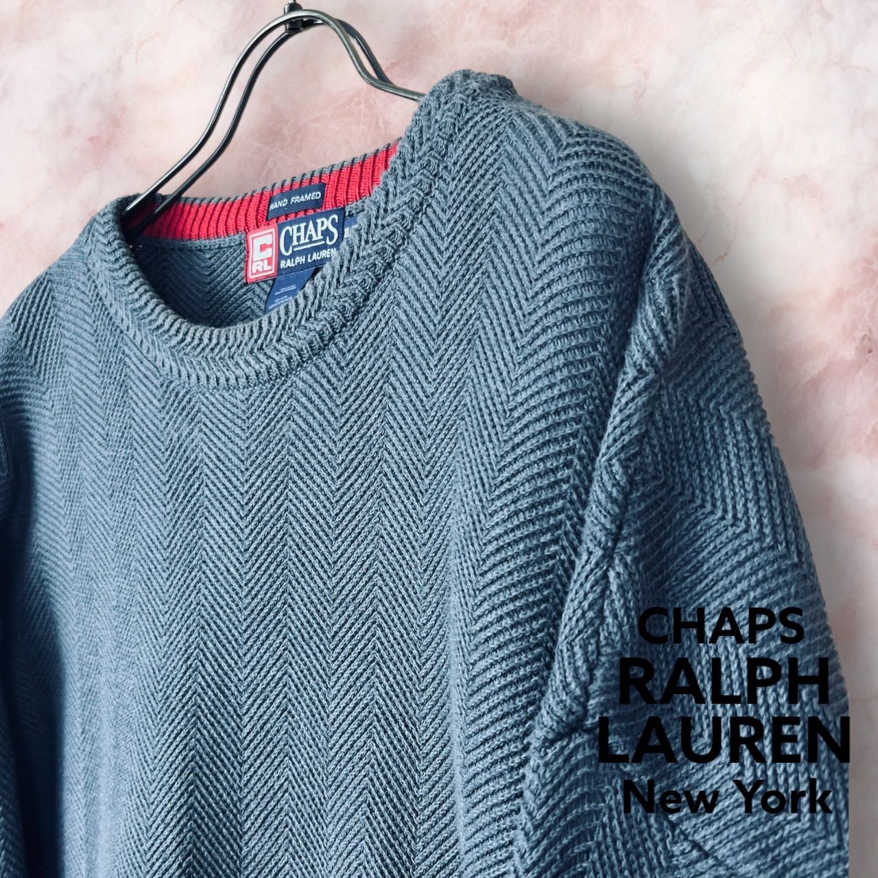 チャップス】ラルフローレン ヘリンボーン ニット セーター XL