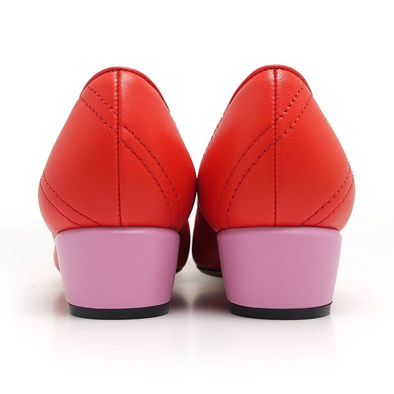 【極美品】サルヴァトーレフェラガモ　ヴァラリボンパンプス　カーフレザー　6C フェラガモ ヴァラ リボンパンプス 6.5 レッド×ピンク 極美品 - メルカリ