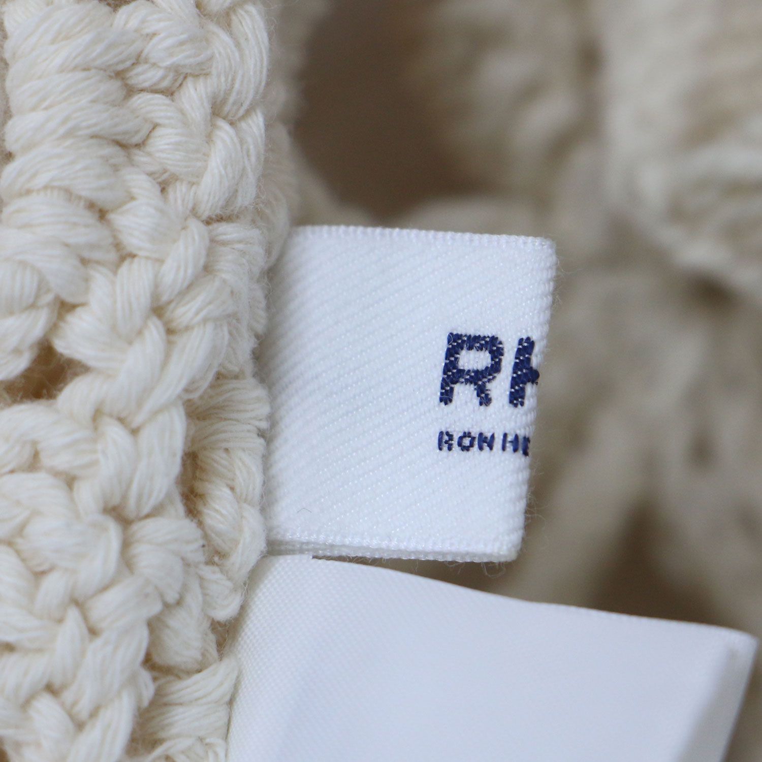 Ron Herman ロンハーマン カーディガン ベージュ FREE ランダム クロシェット ニットカーディガン random crochet  cardigan 長袖 花柄 Vネック ショート丈 フラワー コットン トップス【レディース】 - メルカリ