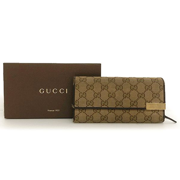 GUCCI【グッチ】 257011 GG 二つ折長財布 GGキャンバス×レザー