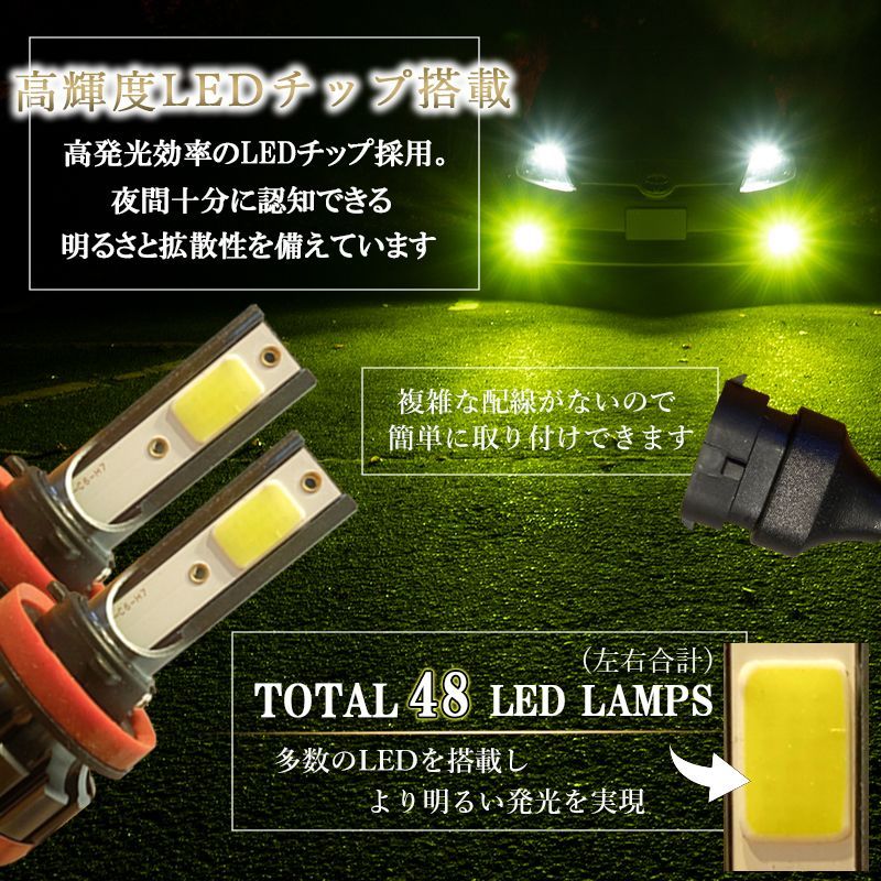 LEDフォグランプ グリーン ライムグリーン H8 H11 H16 緑 2個 - メルカリ