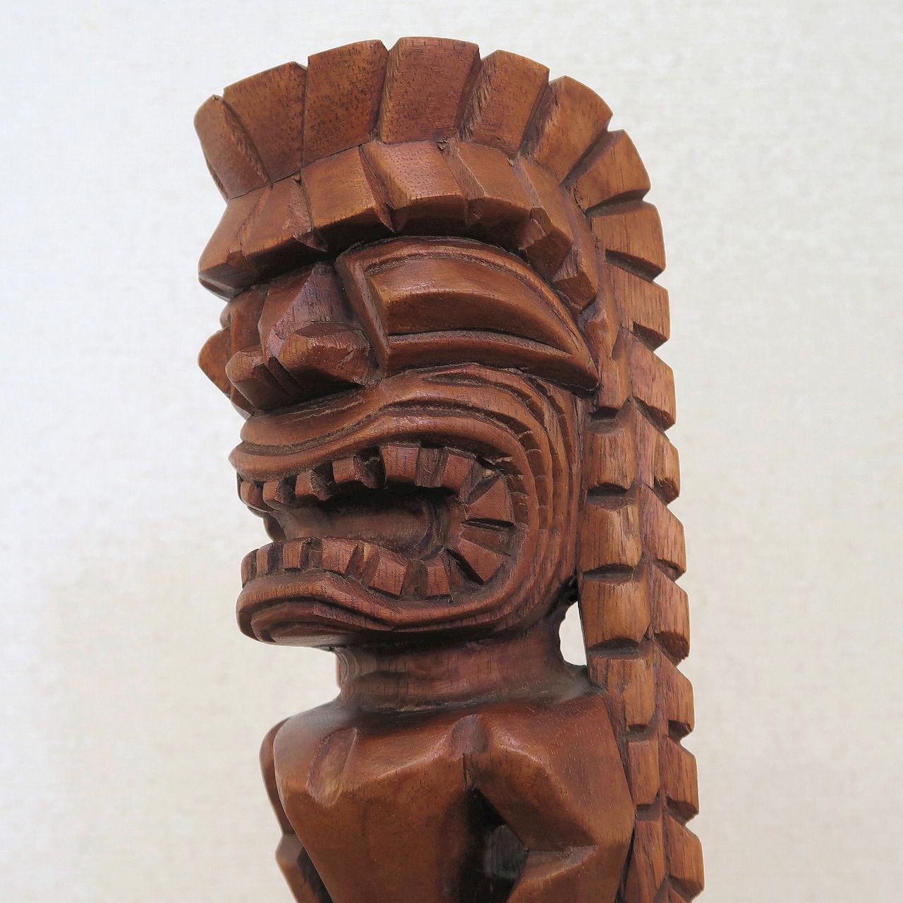 ティキの木彫りの置物 ティキ カナロア TIKI KANALOA 30cm 木製 