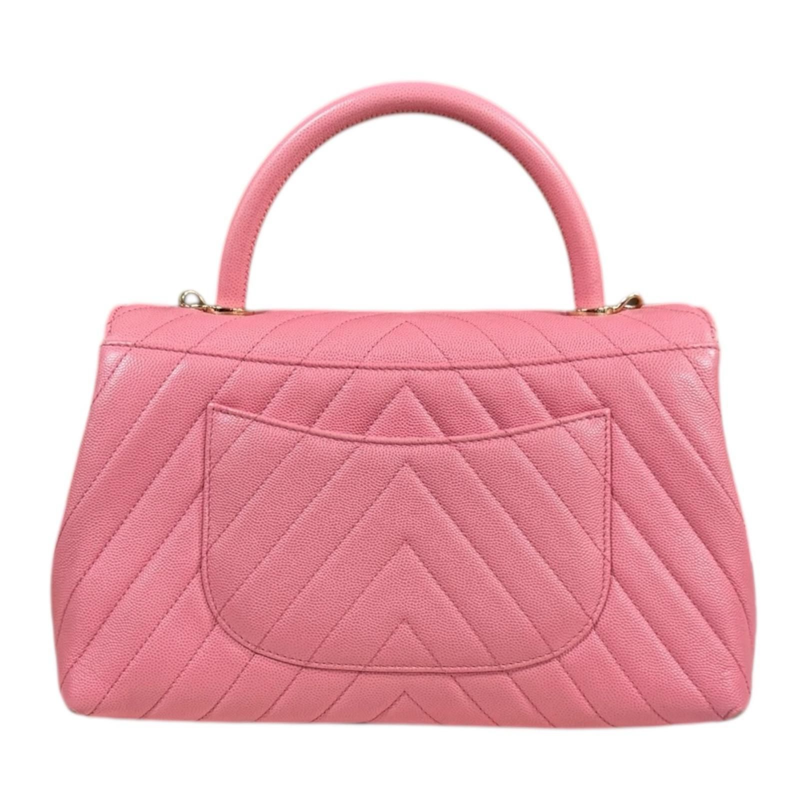 シャネル ココハンドル29 Vステッチ ショルダーバッグ キャビアスキン