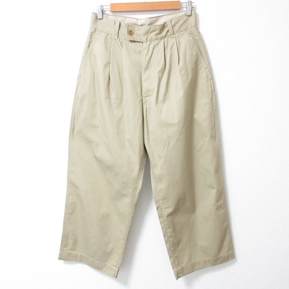 45R フォーティーファイブアール 高密度ギャバのシャルロットバギー チノパンツ 70160014 サイズ3 ベージュ レディース 古着