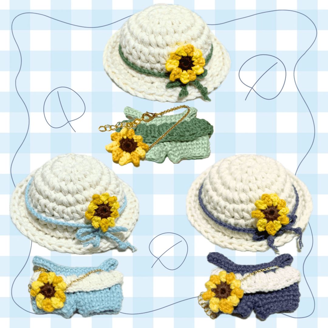 専用です♡  10cm ぬいぐるみ用　帽子＆サロペット　7点 ぬい服】帽子&スタイ&Tシャツ&サロペットセット 10cm用 | G.triGer