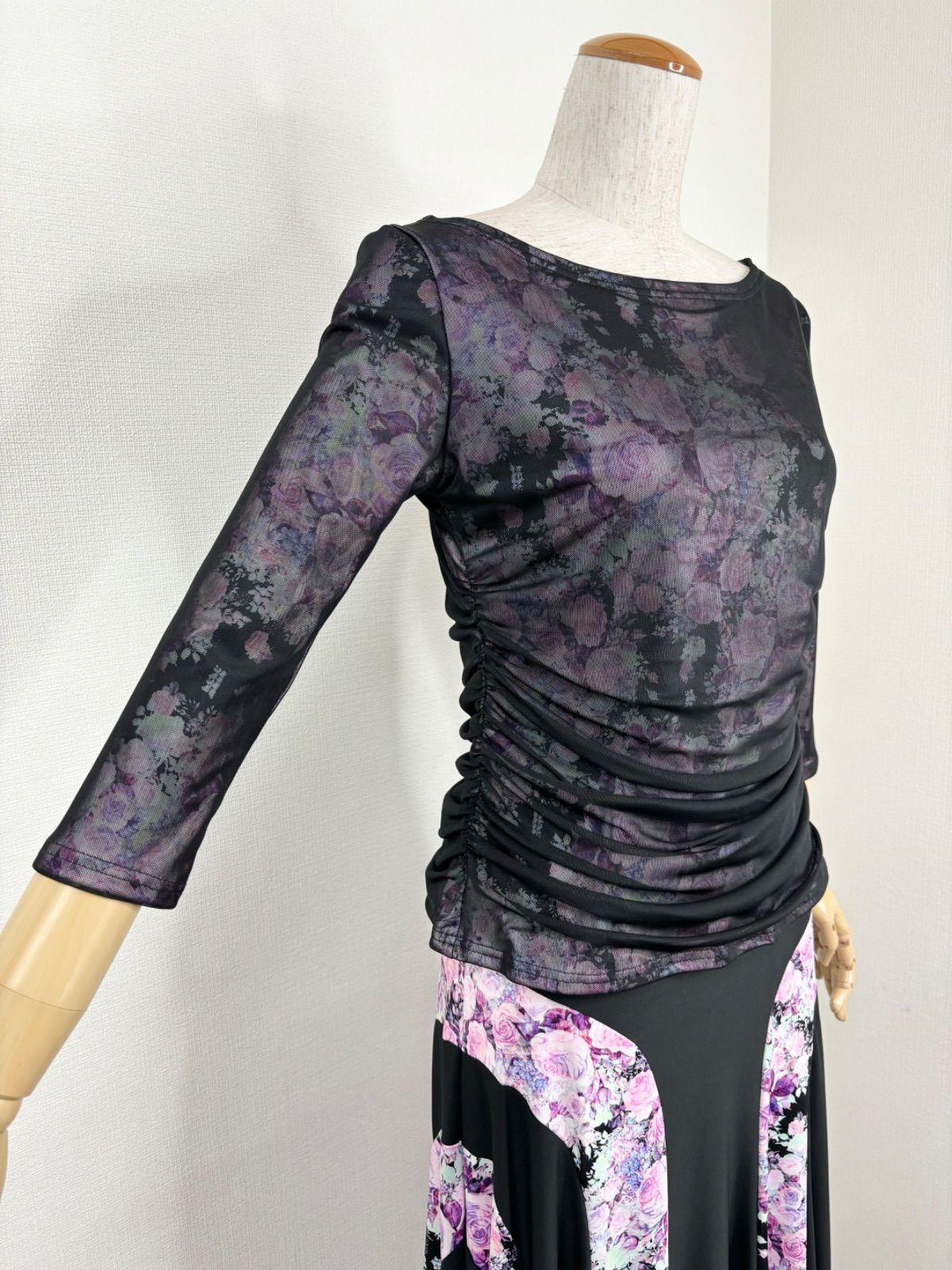 INIZIO 社交ダンス　トップス　新品未使用 新品》社交ダンス ソフトメッシュ 切り替えデザイン