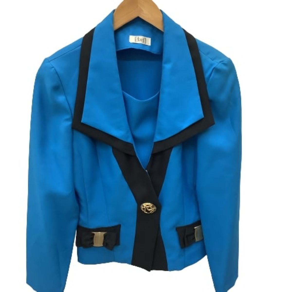 ♪♪ レディース Vintage ヴィンテージ 昭和 セットアップスーツ バブルスーツ SIZE 9AR ブルー