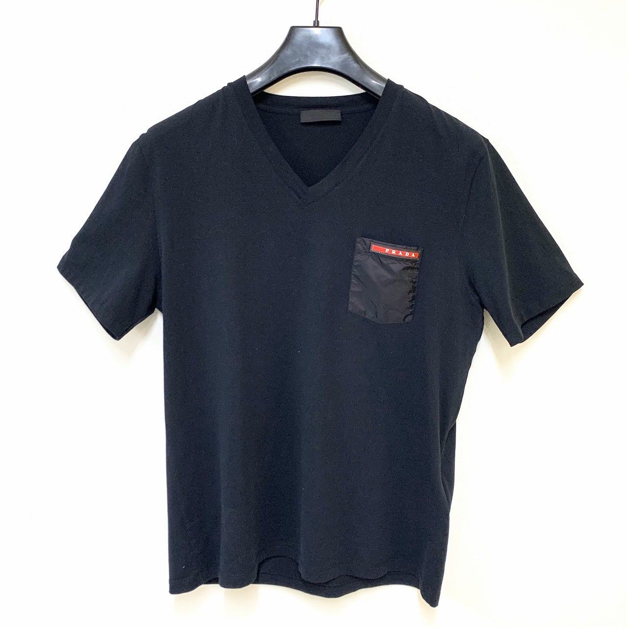 PRADA】プラダ/VネックTシャツ/XL/ブラック/SJM994 - メルカリ