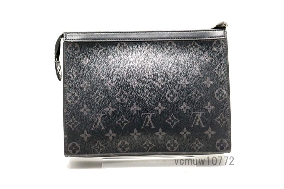 RFID近年 美 ルイヴィトン モノグラムエクリプス ポシェットヴォワヤージュMM トランクプリント クラッチバッグ 1009tk4970375