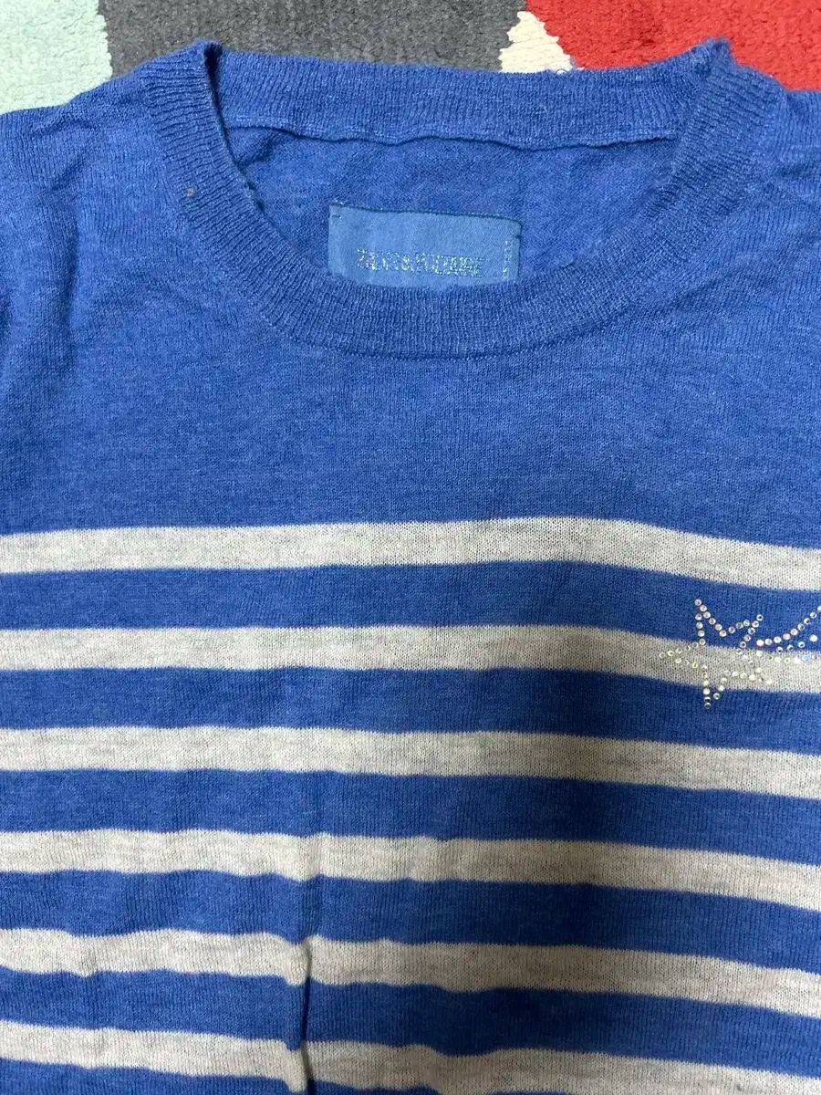 ZADIG-VOLTAIRE ザディグ エ ヴォルテール カシミア ストライプ 長袖 Tシャツ