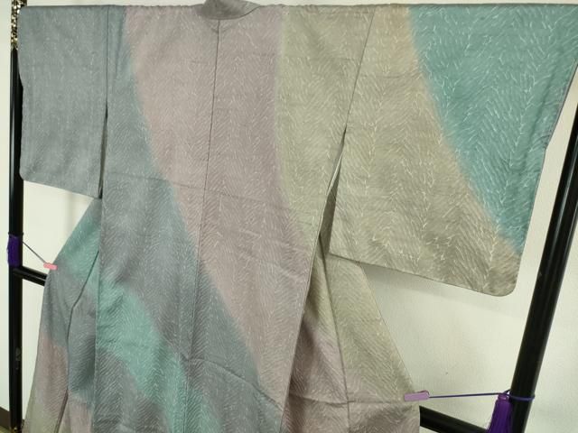 平和屋本店□極上 訪問着 紬地 杢目絞り 暈し染め 逸品 未使用