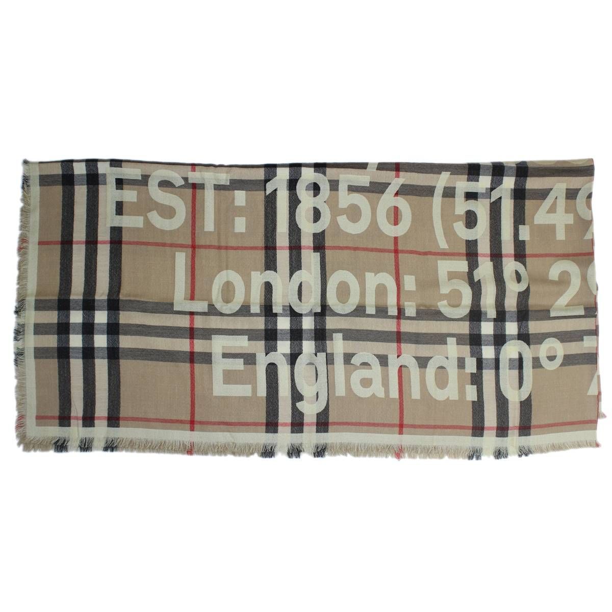BURBERRY チェック柄ストール BURBERRY バーバリー チェック柄 シルク カシミヤ混合 大判