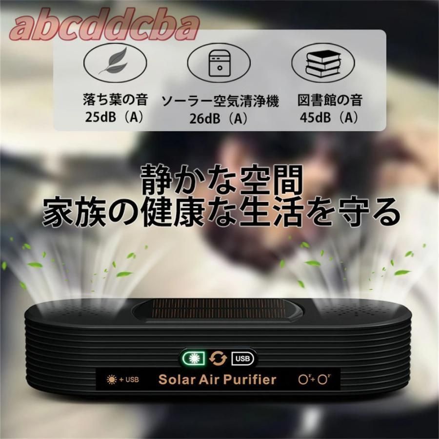 空気清浄機 車載 ソーラー 小型 ミニ空気清浄機 車載脱臭機 車用発生器 USB給電 自動開閉 タバコ 花粉対策 殺菌脱臭 3gLW825 BRIGHTFACE_UK