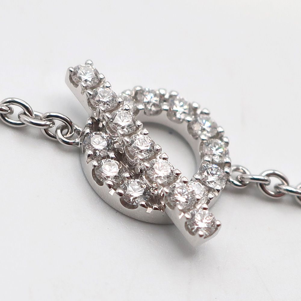 天白】HERMES エルメス フィネス ブレスレット ST K18WG 750 ホワイト