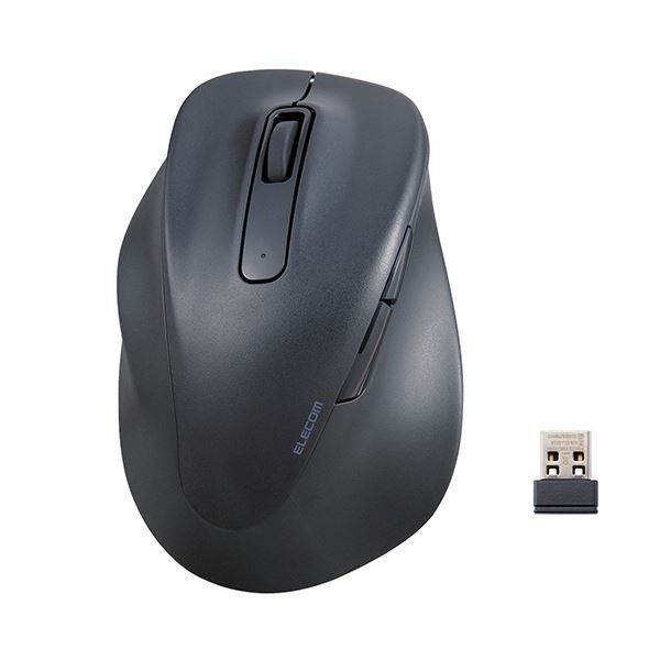 エレコム 静音2.4GHz無線マウス EX-G 5ボタン XLサイズ 左手用 ブラック M-XGXL31DBSKBK 1個