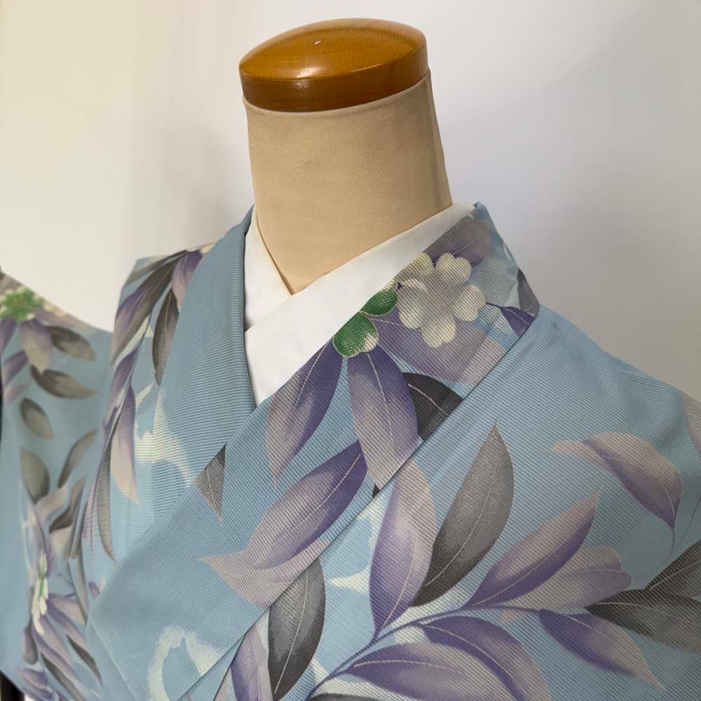 小紋 夏 絽 夏用 洗える着物 裄65cm 身丈160cm 花柄 お洒落着 小紋 夏 絽 夏用 洗える着物 裄65cm 身丈160cm 花柄 お洒落着