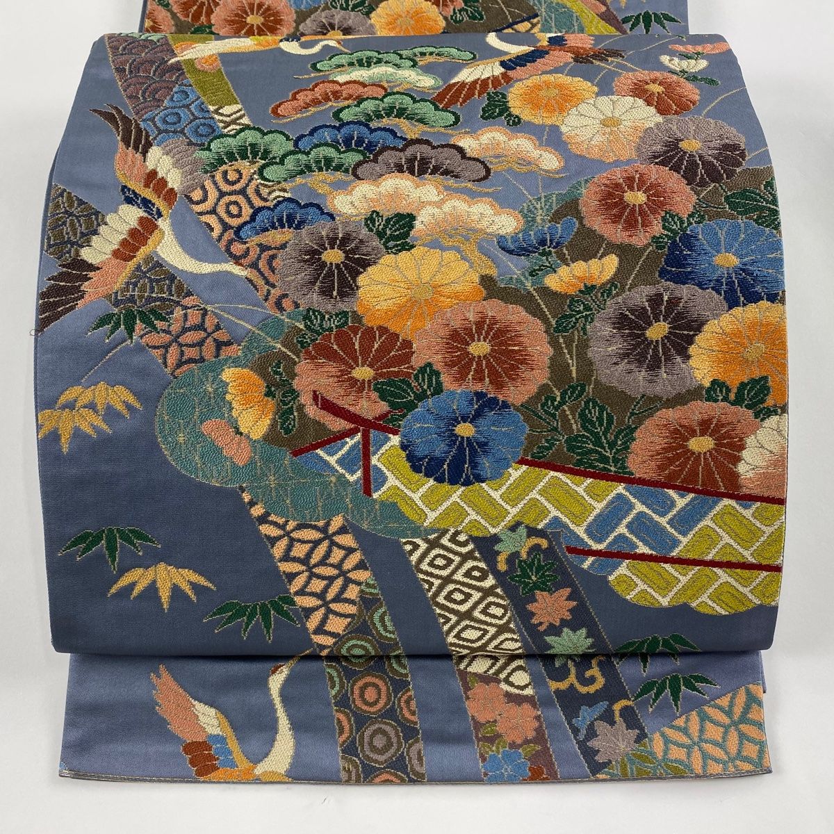s*引様 美品 綴れ　袋帯　鳥　花柄 ◇S514◇六通袋帯 花鳥紋九百錦 純銀純金箔 着物帯 刺繍 四季花