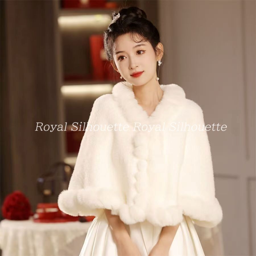 ショール ウェディングショール 白 ホワイト レッド 赤 ウェディング 結婚式 花嫁 二次会 パーティー ウェディング フェミニン ガーリー 豪華 プリンセス 森ガール チュール ファー 冬 前撮り レディース