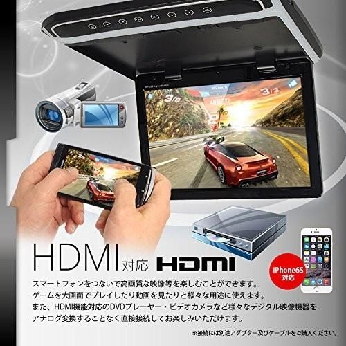 15.6インチフリップダウンモニター HDMI 動画再生 超薄型 LEDバックライト液晶 BRIGHTFACE_UK