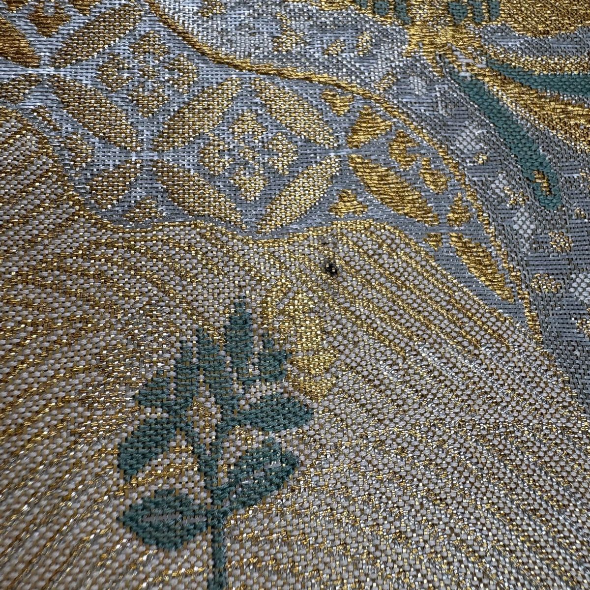 袋帯 美品 秀品 華文 花鳥 金糸 箔 金色 六通 正絹 【中古
