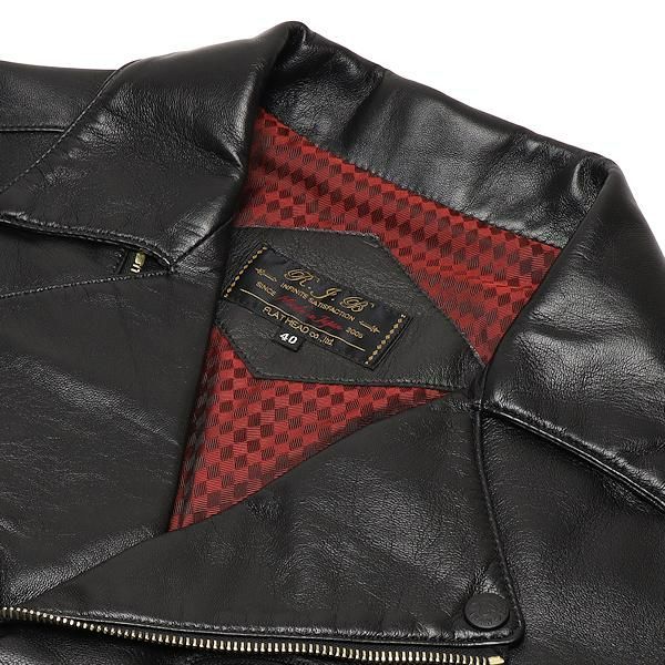 フラットヘッド RJB ライダーズジャケット ラムスキン 40(L