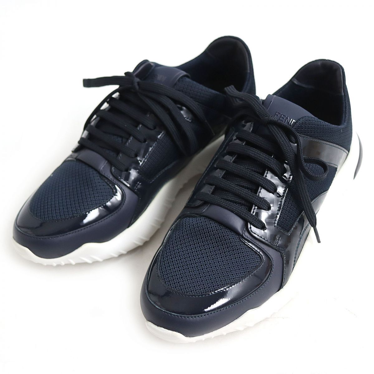 美品◇FENDI フェンディ 7E1322 ズッカ柄 メッシュ ローカット 