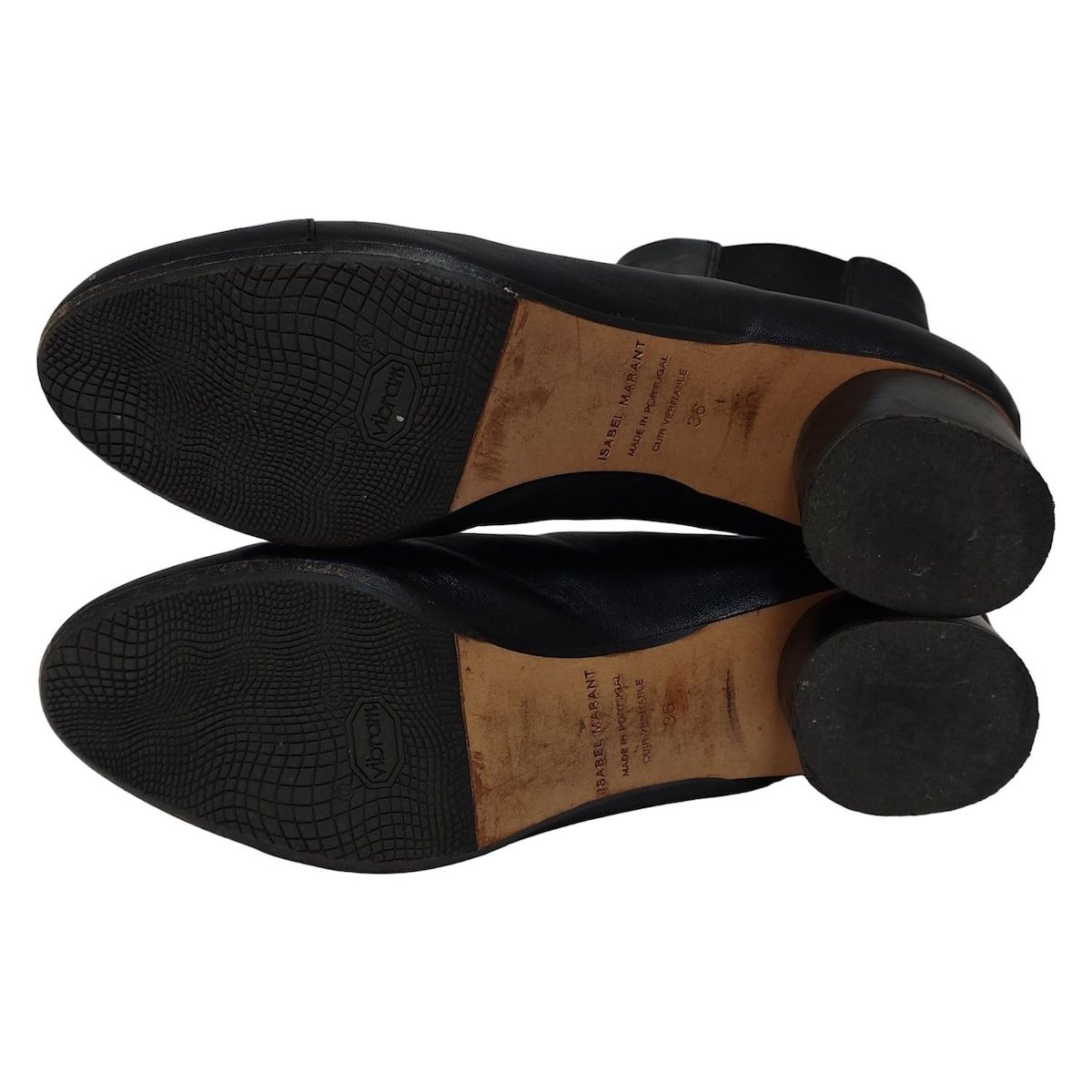 ISABEL MARANT イザベルマラン ショートブーツ 36 レディース - 黒 サイドゴア レザー KIN-KAAI_COM