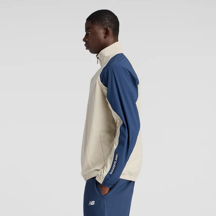  ニュー ンス ウーブンジャケット メンズ Newbalance トラックジャケット 裏トリコット起毛 トレーニング スポーツウェア 裏起毛 アウター あたたかい メンズウエア SHY コート アウター