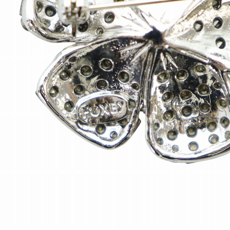 フォクシー FOXEY ピンブローチ アクセサリー ラインストーン 花