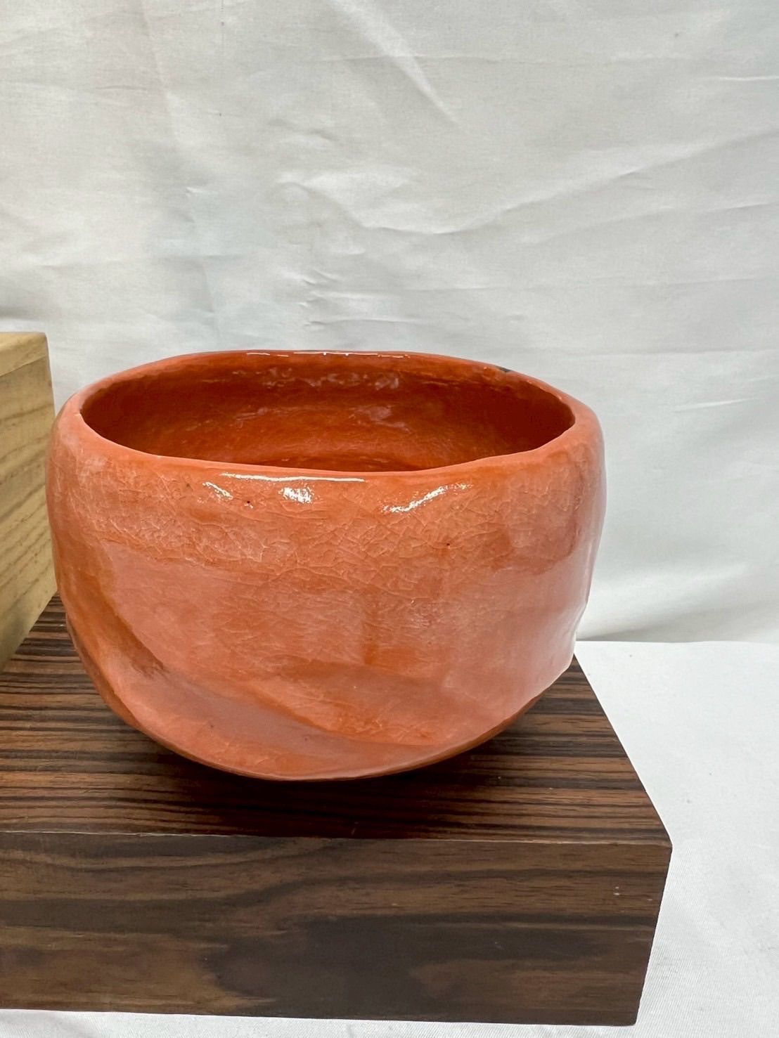 ☆ 佐々木松楽 赤楽茶碗 抹茶碗 茶道具 共箱 茶道具 佐々木松楽