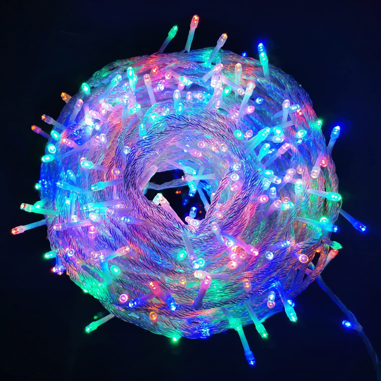 【特価商品】LED電飾 部屋 屋外 8パターン 防水 クリスマス飾り 30m パーティー・イベント装飾 500球 記憶機能付き LEDイルミネーションライト 複数連結可マルチカラー Christmas RGB Merry