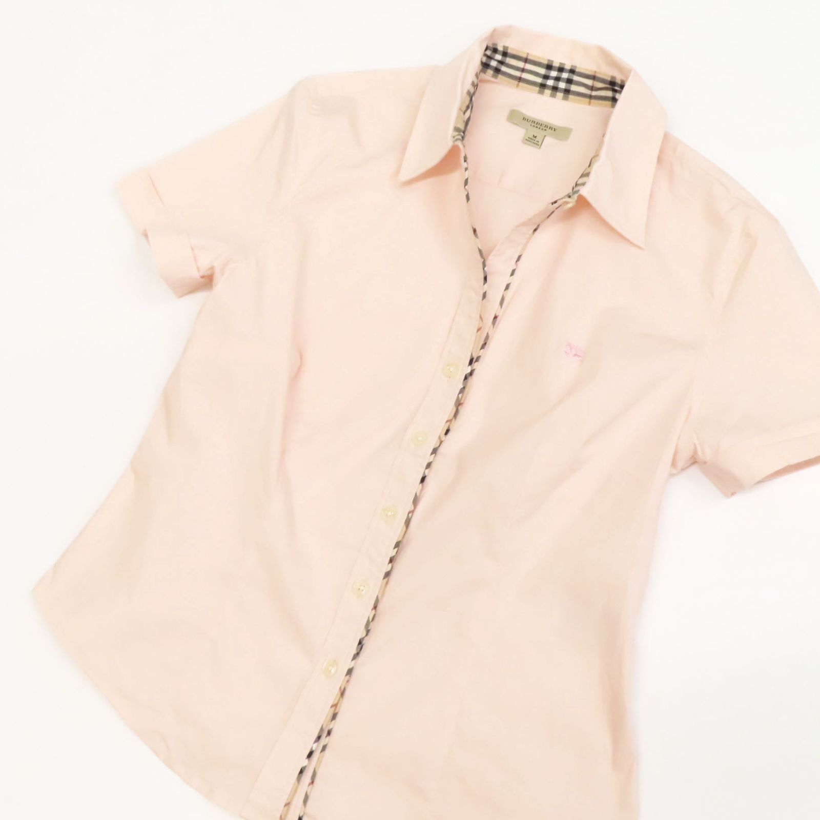 WG25100 美品 BURBERRY バーバリー ストレッチ 半袖 シャツ