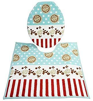 非常に良い アラモード トイレ2点セット トイレふた-マット クッキー柄 w17b8b5