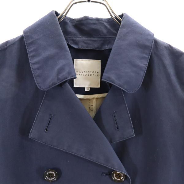 マッキントッシュフィロソフィー 日本製 三陽商会 ノーカラーコート 36 ネイビー系 MACKINTOSH PHILOSOPHY レディース マッキントッシュフィロソフィー 日本製 三陽商会 コート 36 ネイビー