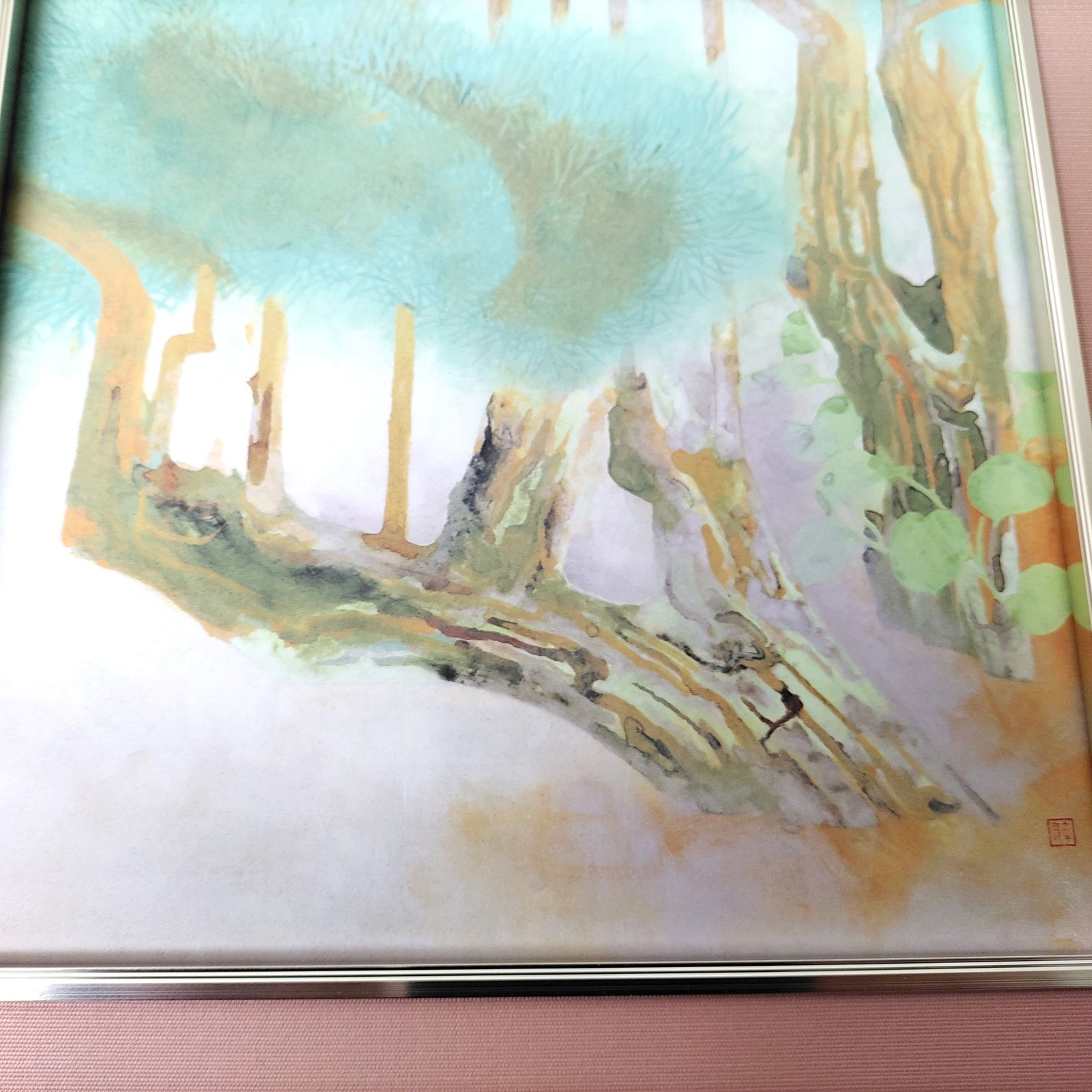 奥村土牛画伯 「北山杉」アートレリーフ 奥村土牛・『北山杉』・アートレリーフ・複製画・No.230316-09