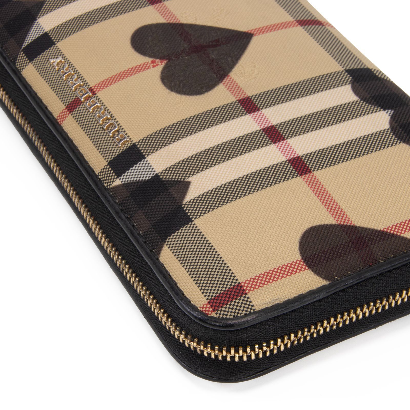 美品　BURBERRY バーバリー　チェック柄 レザー 長財布　ホース バーバリー BURBERRY ラウンドファスナー 長財布 ホースフェリー