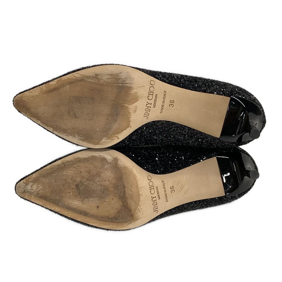 【極美品】✨JIMMY CHOO 23.5㎝ パンプス 黒 グリッター 36.5 JIMMY CHOO(ジミーチュウ) パンプス 36 レディース - 黒