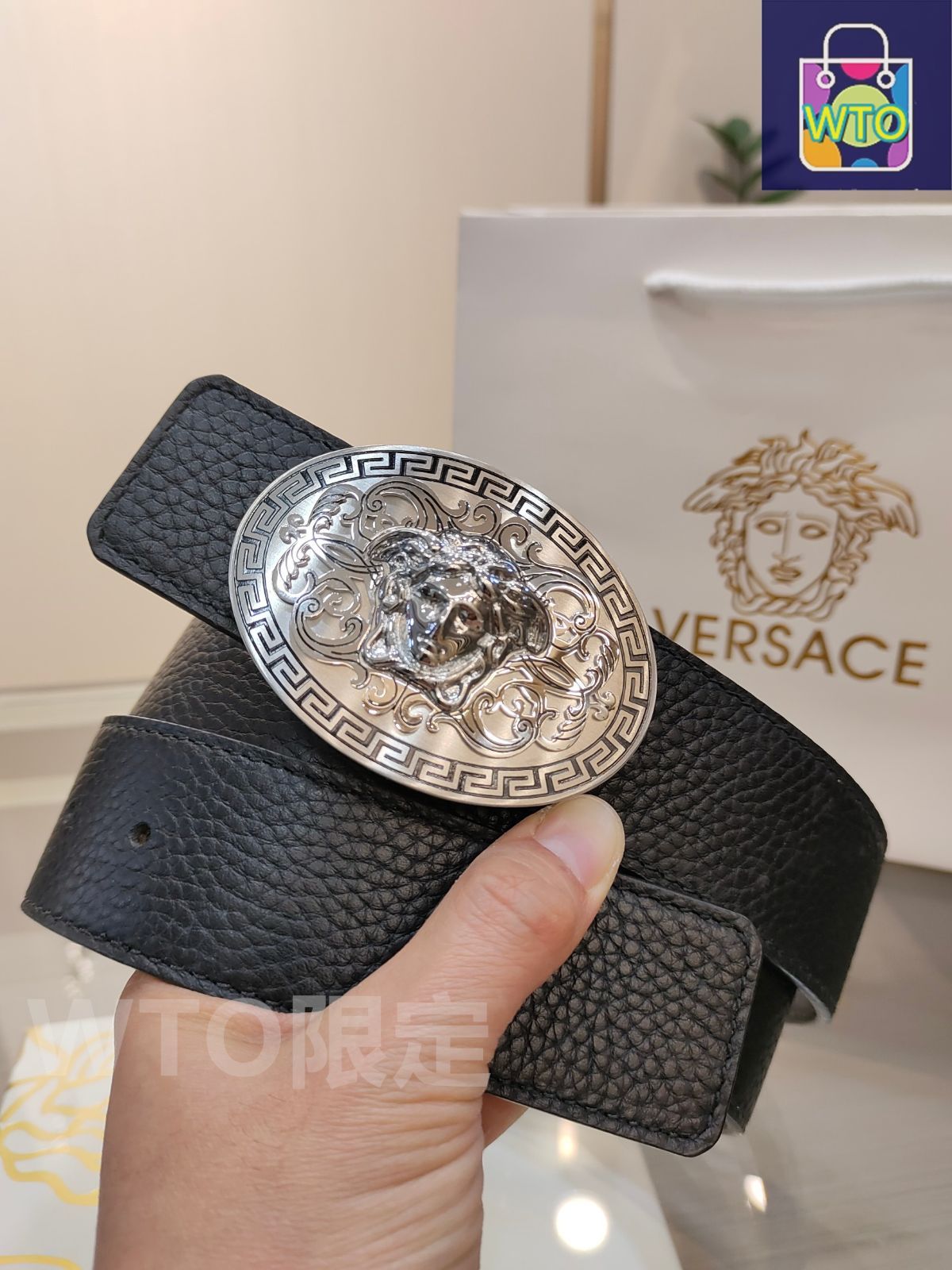 VERSACE ヴェルサーチ　ベルト　バックル　シルバー メデューサ ヴェルサーチェ☆シルバーメデューサバックルベルト (VERSACE