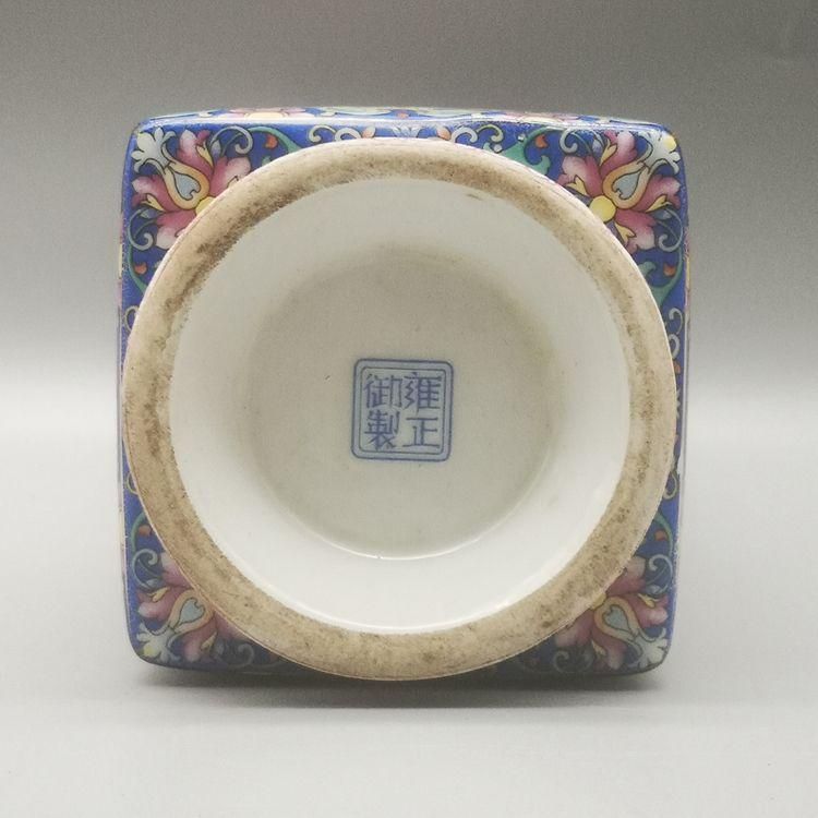 雍正粉彩花鳥天円地方花瓶 景徳鎮 陶磁器 装飾品 現代工芸品