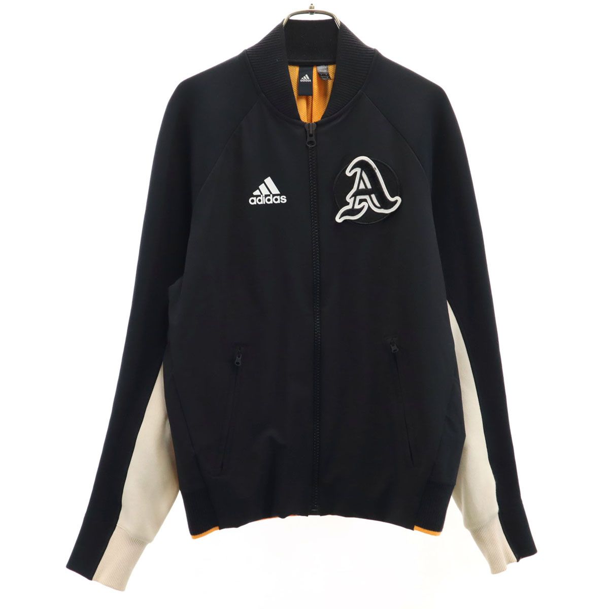 adidas アディダス バーシティ ジャケット M 黒 裏メッシュ メンズ 古着