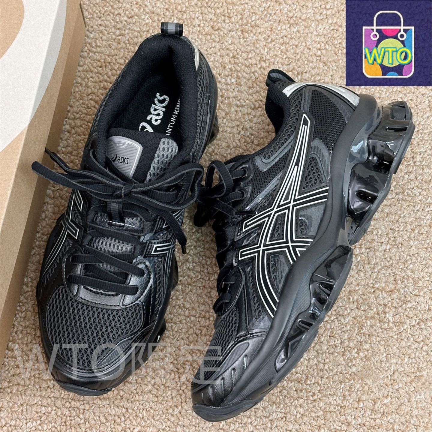 アシックス ゲルクォンタム キネティック グラファイトグレー ブラックスニーカー