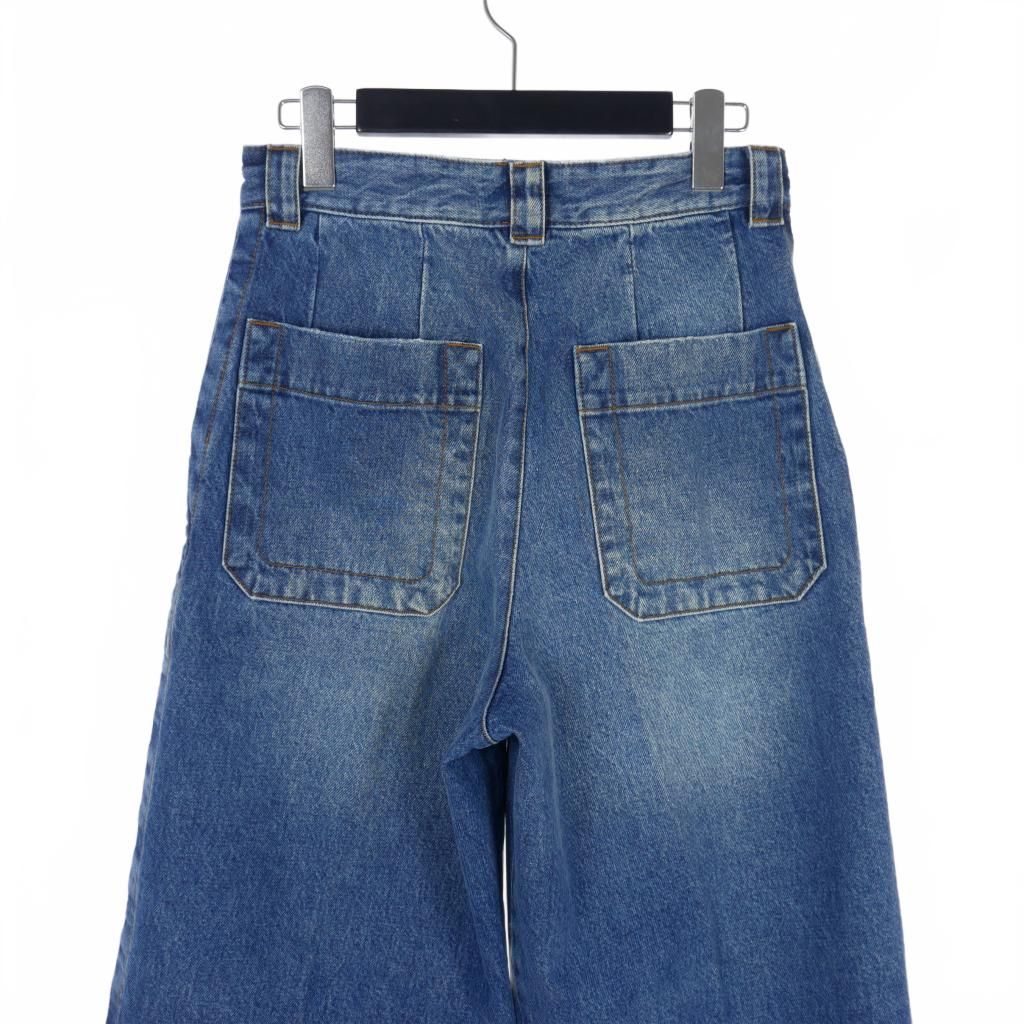 美品 ドリスヴァンノッテン バギー ワイドデニムパンツ 34 ベルト付き セール 53%OFF】DRIES VAN NOTEN ジーンズ PINE 020911－8448